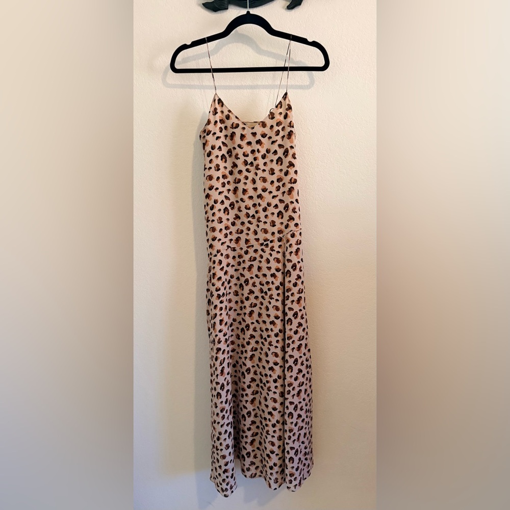 Theory Flora Leopard-Print Silk Slipdress